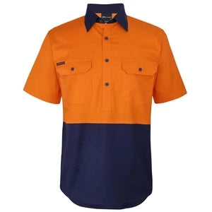 The Closed Front Hi Vis Work Shirt | Short Sleeve | Adults