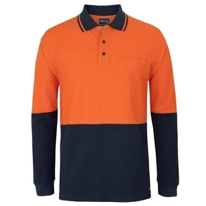 The Hi Vis Cotton Pique Polo | Long Sleeve | Adults