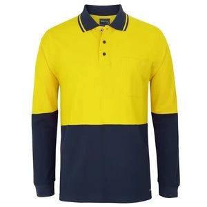 The Hi Vis Cotton Pique Polo | Long Sleeve | Adults